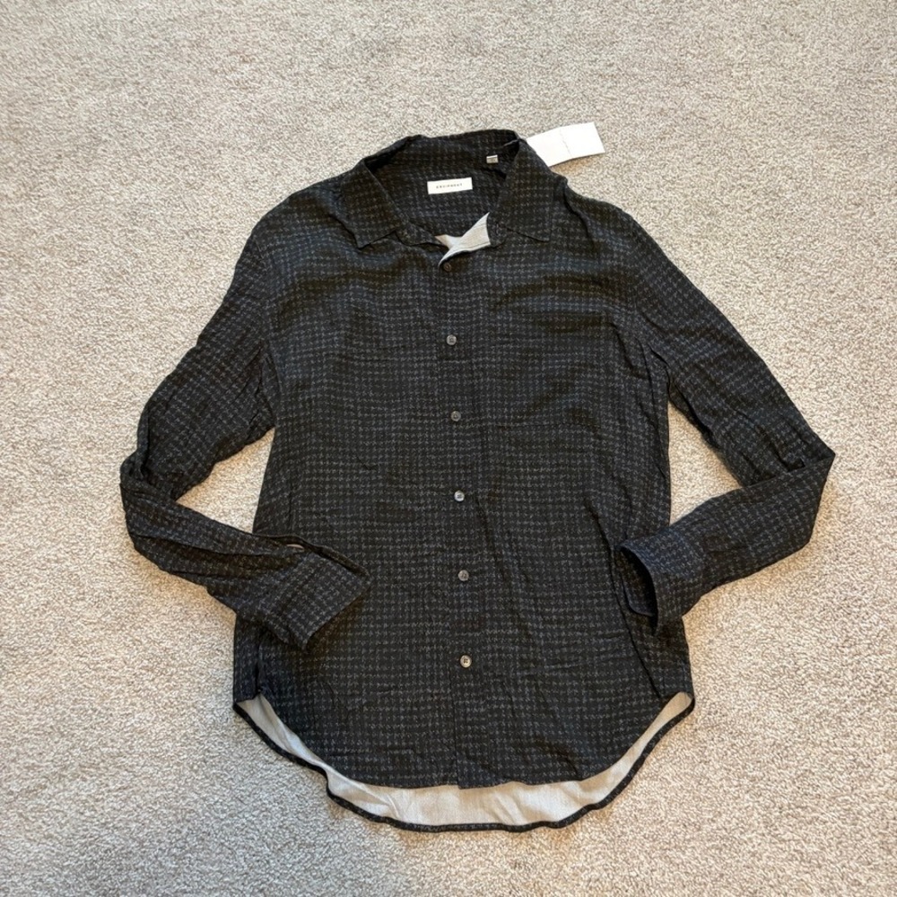 Equipment Slim Fit Relaxed Button Up Shirt Womens M‎ Black Houndstooth Business